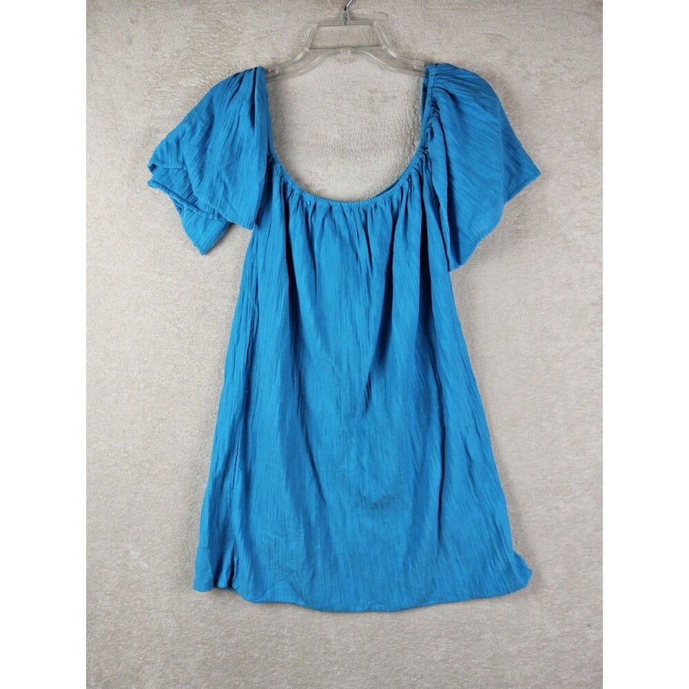 Minnie Rose Women's Halter Off Shoulder Blouse Top Azul Size XS $165